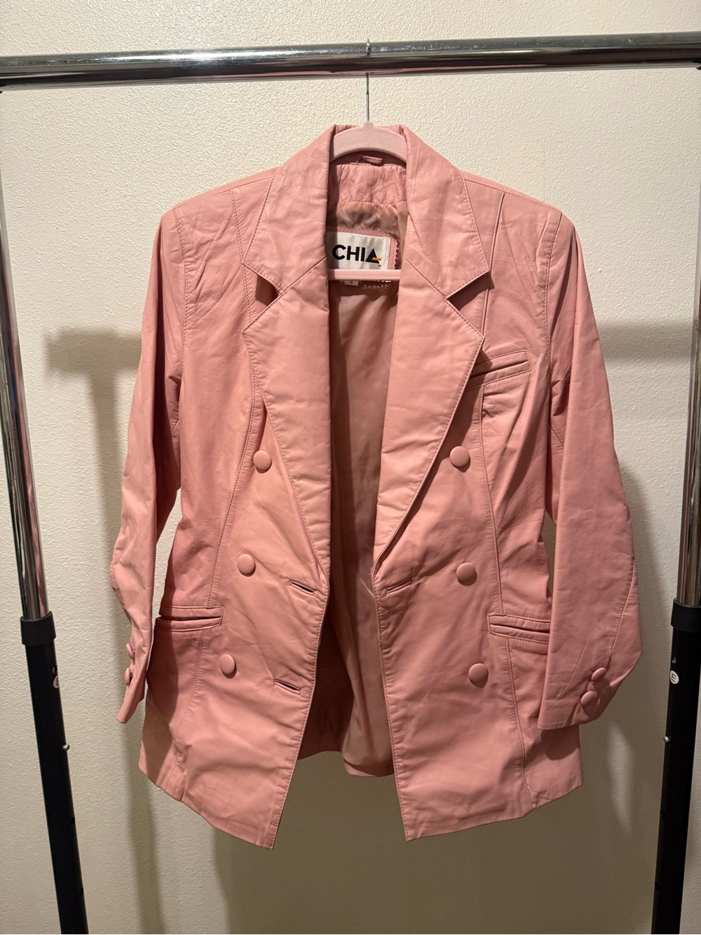 Pink Double-Breasted Women's Blazer Jacket